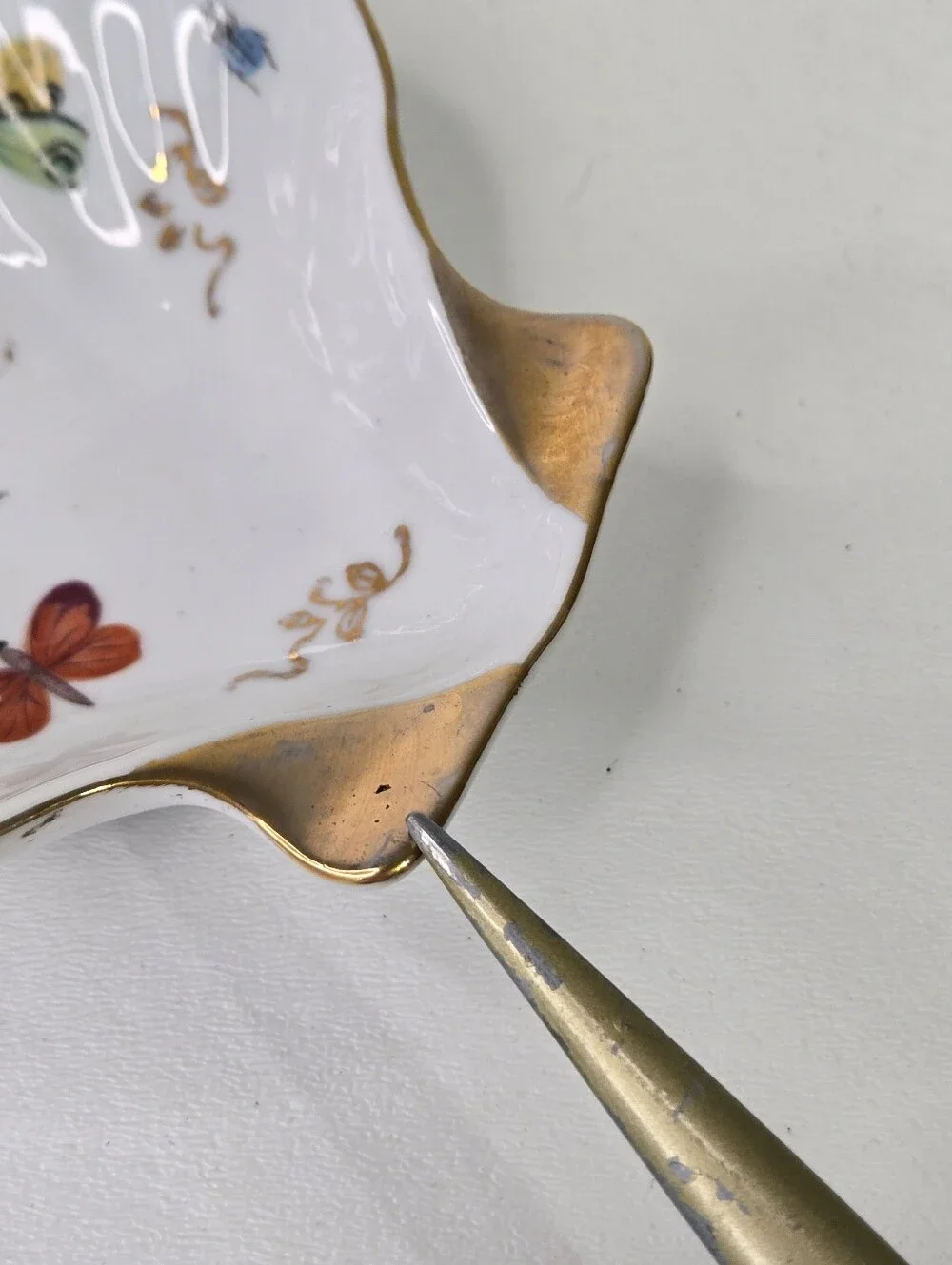VTG Ardalt Porcelain Gold Trim Insects Bugs Japan Hand Painted Trinket‎ Dish